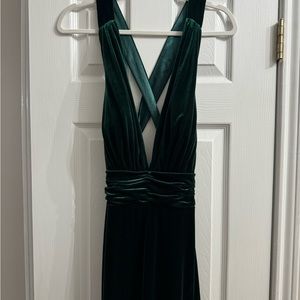 Revelry Velvet Emerald Ball/Bridesmaids Dress